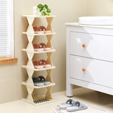 Simple Entryway Shoe Rack – 3-Tier Space-Saving Indoor Shoe Cabinet, Narrow Minimalist Storage Rack for Home and Dorm